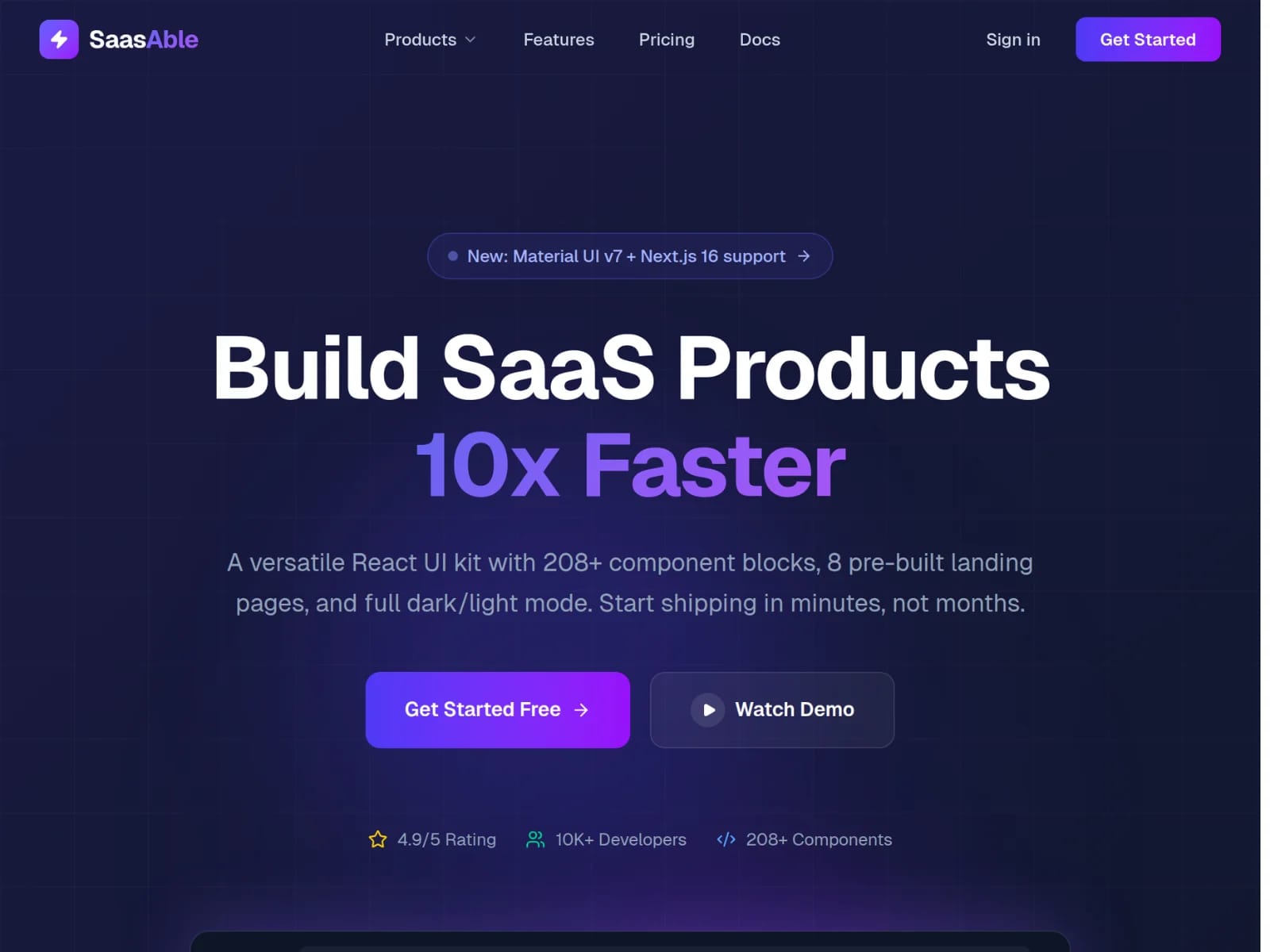 Saasable - SaaS UI Kit & Landing Page Template